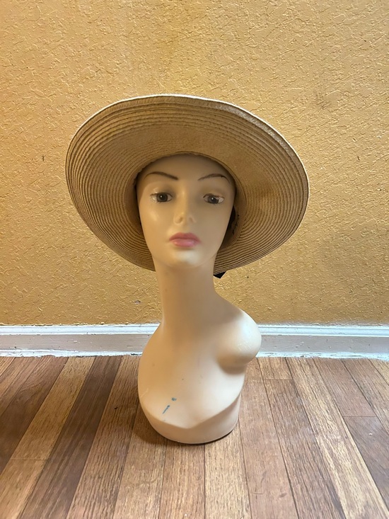 Scala Accessories - Scala Wide Brim Straw Sun Hat - Beige